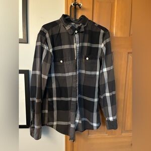J. Crew Charcoal and Light Gray Plaid Shirt